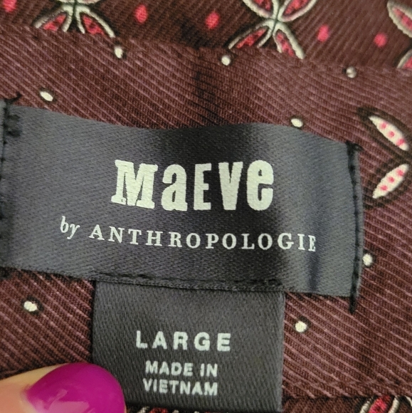 NWT Maeve Anthropologie Gillian Shirt Dress Purple Flounce Hem Size Large - Picture 7 of 12